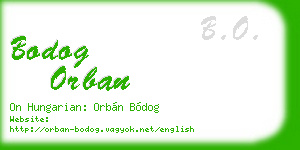 bodog orban business card